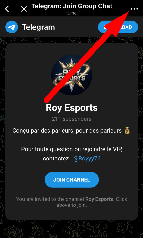 Étape 1 : appuyer sur les 3 petits points